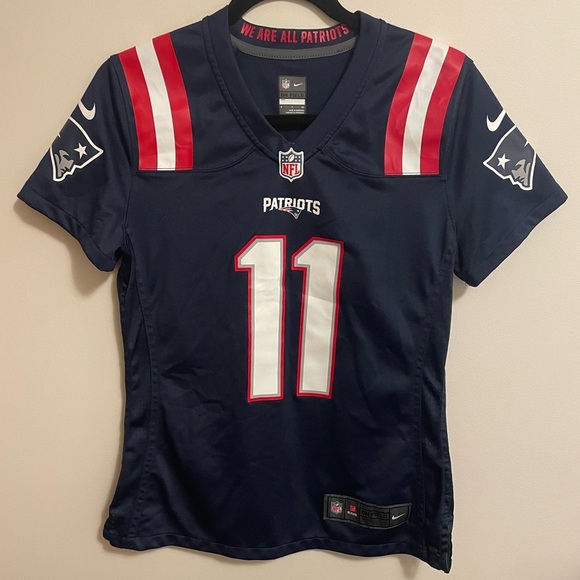 NIKE-Youth, Edelman, Navy ,New England Patriots Game Retired Player Jersey - Picture 1 of 4